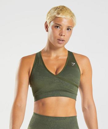 Sujetadores Deportivos Gymshark Adapt Camo Seamless Mujer Naranjas Verde Oliva Verde Oliva | CO 2194FDN